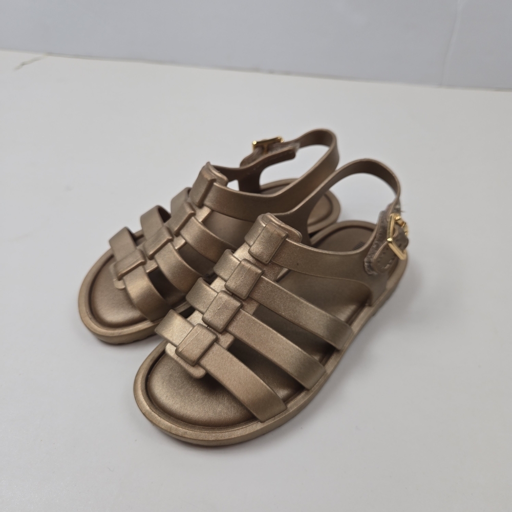 Mini Melissa Gold Jelly Gladiator Sandals Size 9